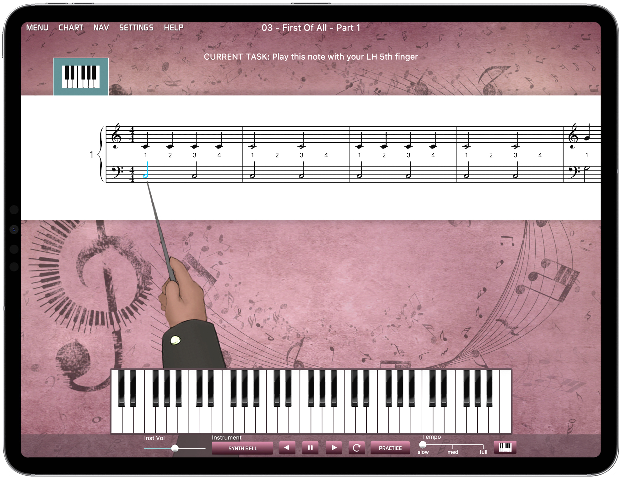 ipad with piano lessons for beginners
