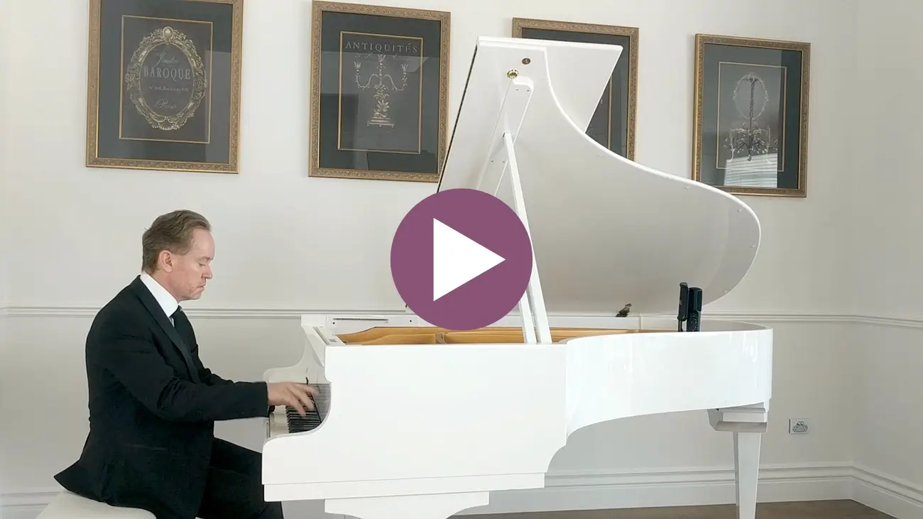 Brendan Hogan performing 'Rustle of Spring' on a grand piano. Click to play video.
