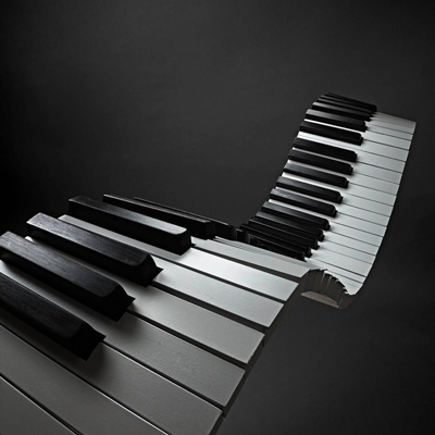 wavy piano keyboard