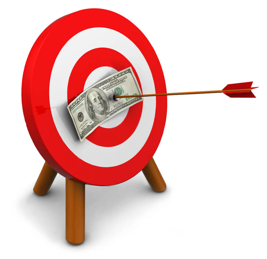 arrow pinning dollar to target
