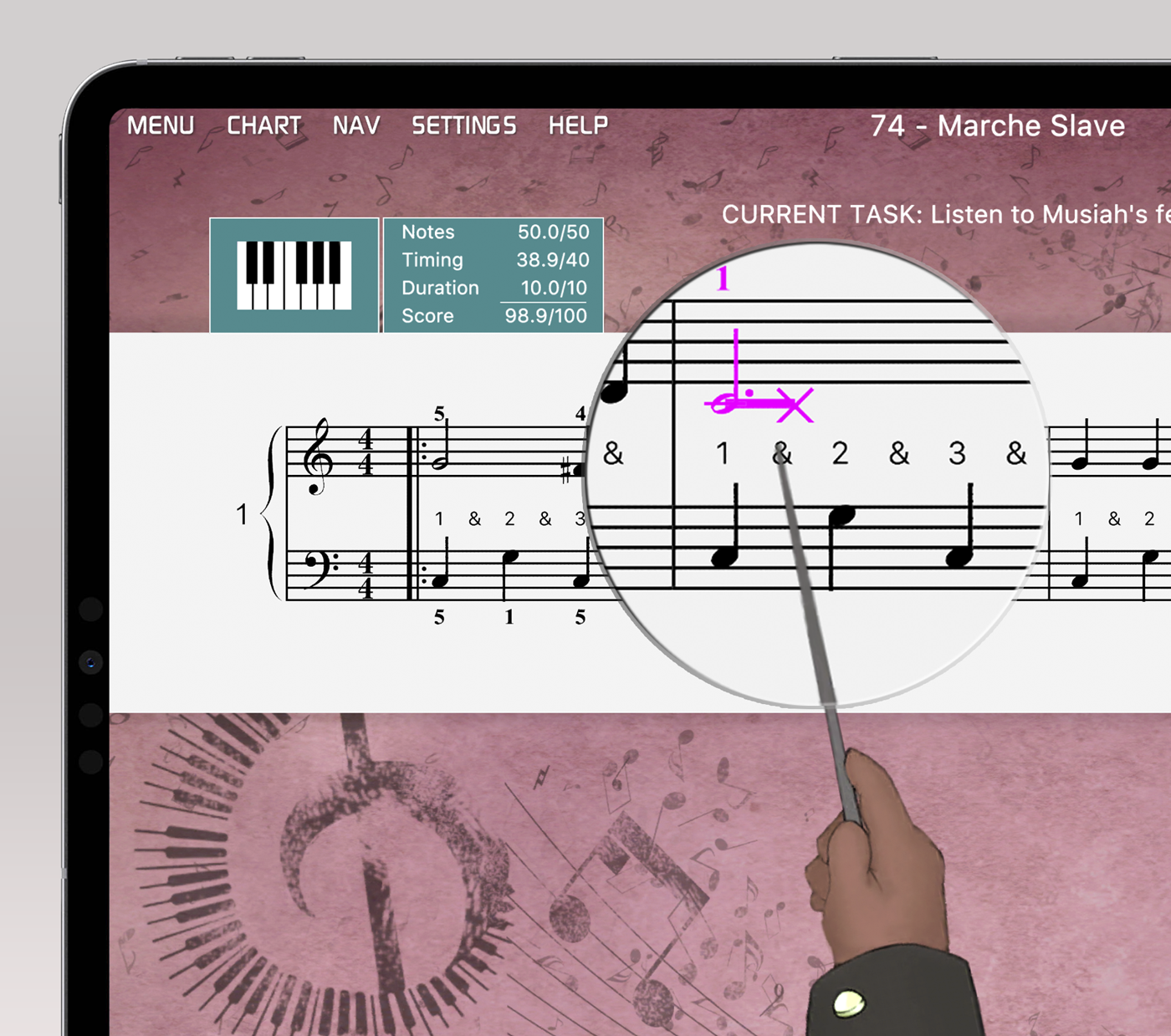 Musiah helps you correct timing issues